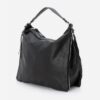 Bolsa Hobo Grande Desestruturada com Alças Duplas Preto
