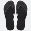 Chinelo Havaianas Tiras Finas com Glitter Preto