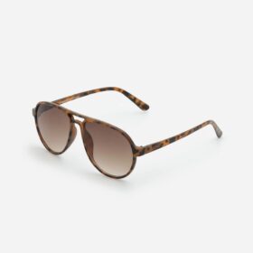 Óculos de Sol Aviador ponte vazada com Hastes Tartaruga Marrom