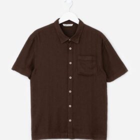 Camisa Infantil em Viscolinho com Bolso - Tam 5 a 14 Anos Marrom