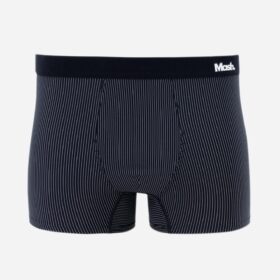 Cueca Boxer em Poliamida com Listras Risca de Giz Mash Preto